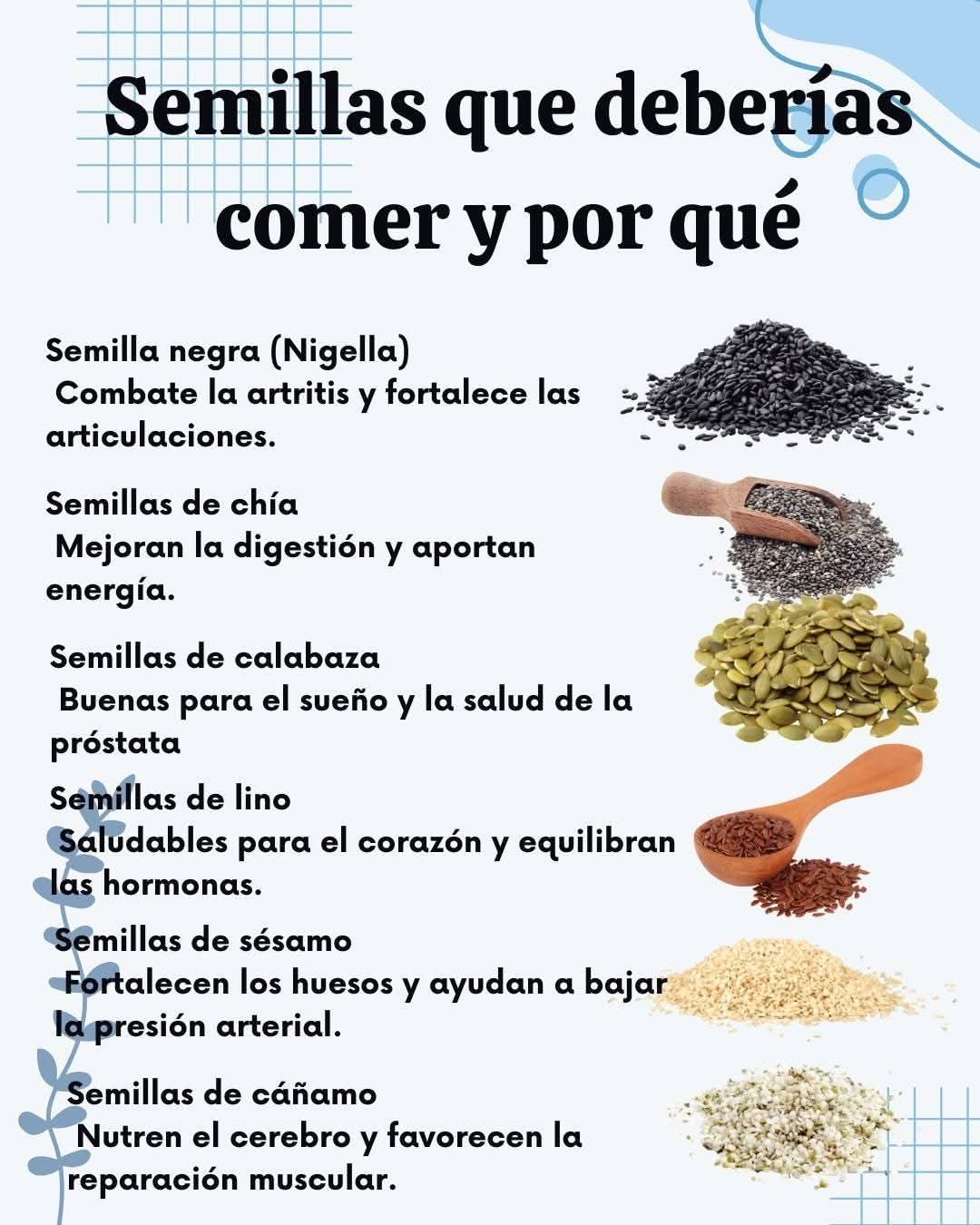Semillas que deberías comer y por qué