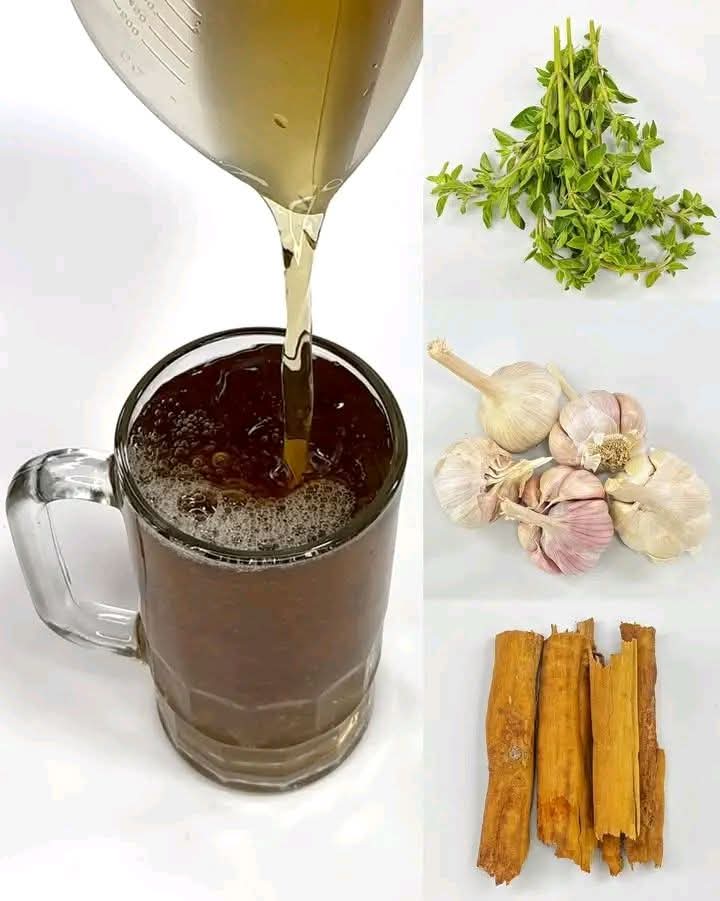 Bebida natural de ajo, orégano y canela